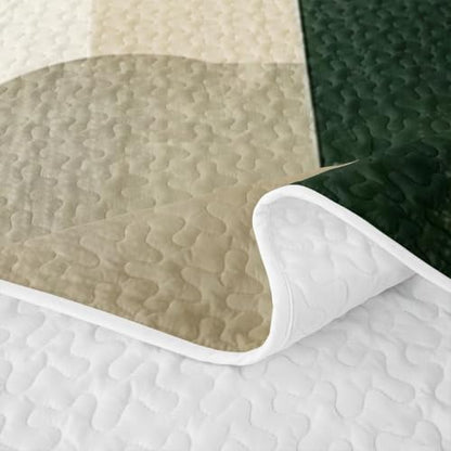 Fern & Marigold Geometric Quilt Set Twin - Mid-Century Modern Bedding with Pillowcases