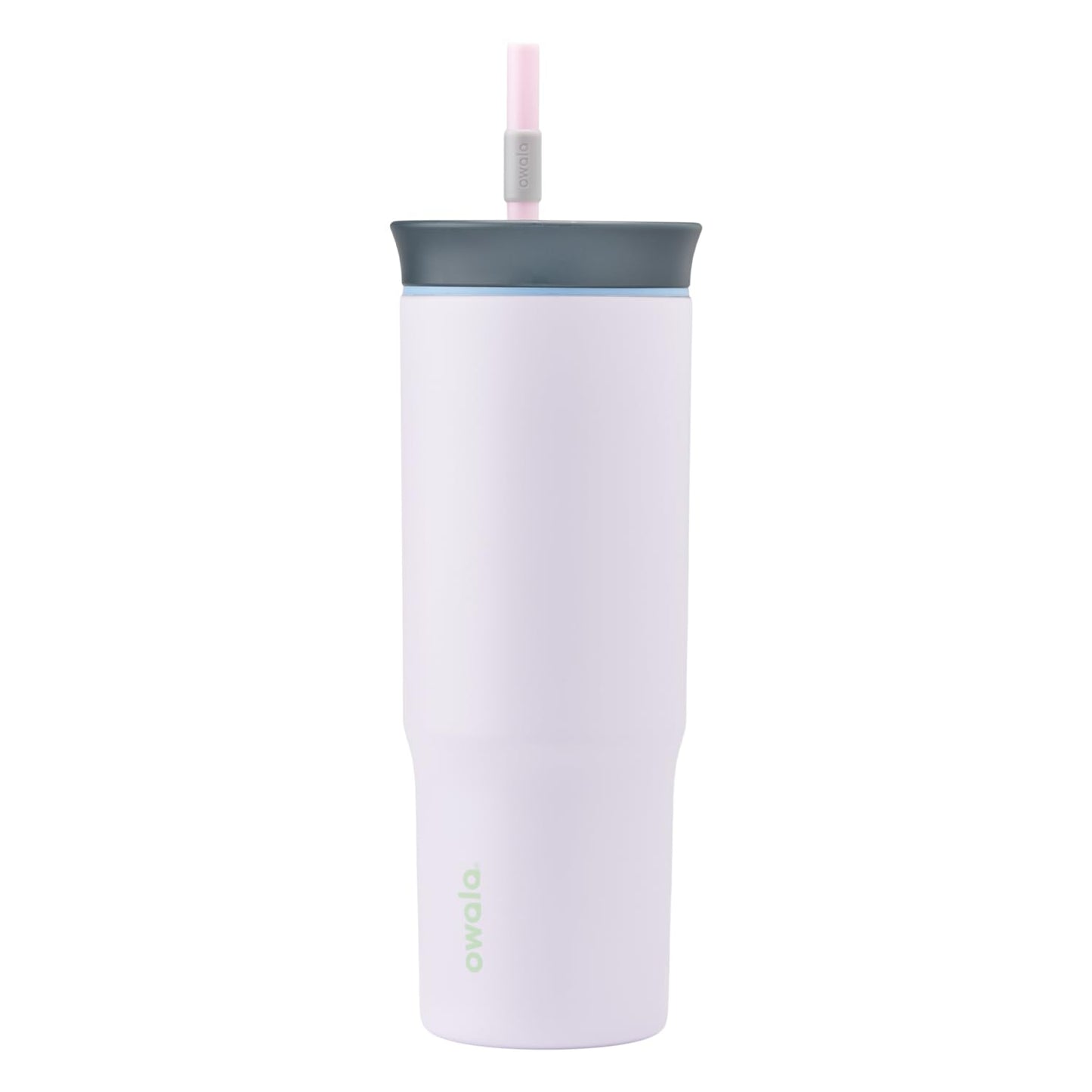 Owala Stainless Steel Triple Layer Insulated Travel Tumbler with Spill Resistant Lid and Straw, BPA Free, 24 oz, Grey/Purple (Bunny Hop)