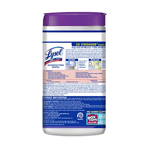 Lysol Disinfectant Wipes, Multi-Surface Antibacterial Cleaning Wipes, Dorm Room Essentials for Disinfecting and Cleaning, Early Morning Breeze, 80 Count (Pack of 6)