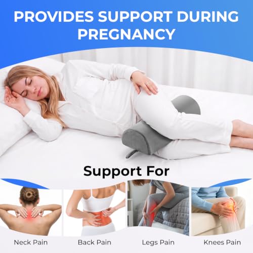 Knee Pillow for Back Sleeping - Memory Foam Leg Support for Lower Back Pain