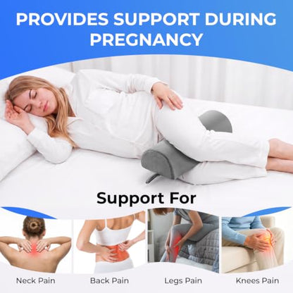 Knee Pillow for Back Sleeping - Memory Foam Leg Support for Lower Back Pain