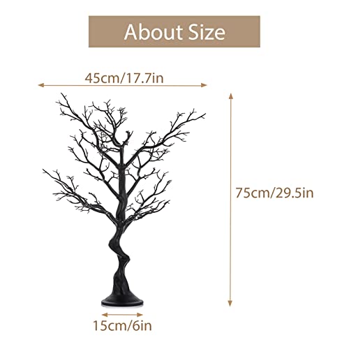 Black Artificial Tree for Table Centerpiece - 2.5ft Wedding Decor