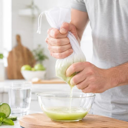 Fine Mesh Brew Bags Set - White Nylon Cheesecloth for Straining, Reusable Kitchen Filter