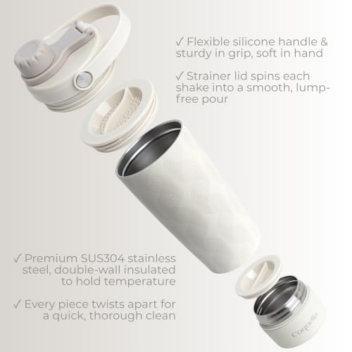 Insulated Stainless Steel Shaker Bottle with Storage Base Gray Wave - 20oz
