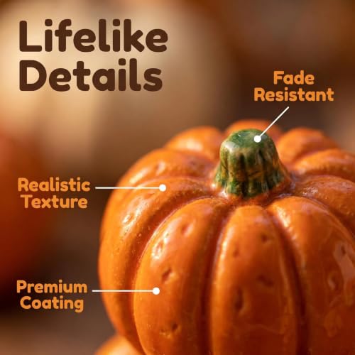 Miniature Artificial Pumpkins for Fall Halloween Thanksgiving Decor - 50 Pack