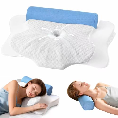 Ergonomic Cervical Pillow with Detachable Memory Foam Support Bolster