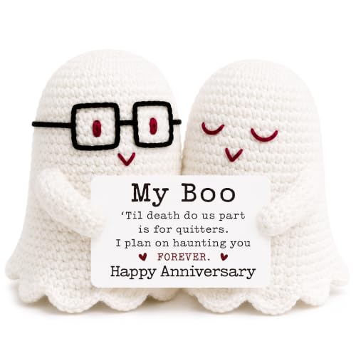 Funny Crochet Ghost Gift for Anniversary Couple - Handmade Humor Gift for Men Women