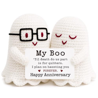 Funny Crochet Ghost Gift for Anniversary Couple - Handmade Humor Gift for Men Women