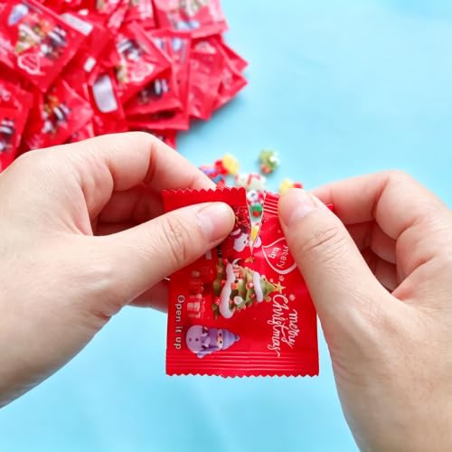 Christmas Mystery Blind Bags Set of 100 Resin Figurines - Glow-in-the-Dark Holiday Decor