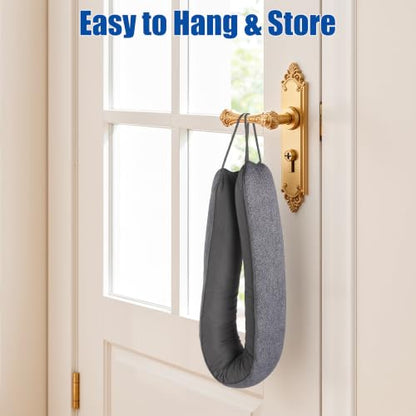 Weighted Door Draft Stopper 36 Inch with Adhesive Hook & Loop Seal, Noise & Dust Blocker