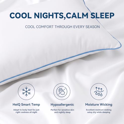 White King Size Tencel Lyocell Pillow Protector 2 Pack with Zipper - Hypoallergenic & Cool