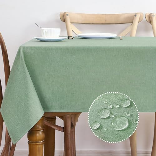 AUSSPVOCT Textured Tablecloth Rectangle 52x70 Water Resistant Spill-Proof Wipeable Table Cloth Wrinkle Free Fabric Dining Table Cover for Birthday Party Farmhouse Spring kitchen Tablecloths