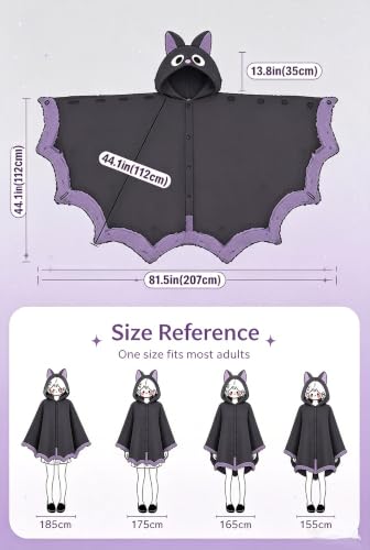 Black Wearable Bat Blanket Hoodie - Cosplay Halloween Costume & Cozy Loungewear