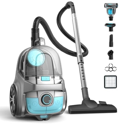 HawKam Canister Vacuum Cleaner Lapis 1600W 40Kpa HEPA Bagless Cyclone