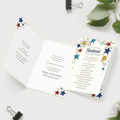 Mu-384 Anniversary Card for Husband from Wife - Romantic Gift from Wife to Husband