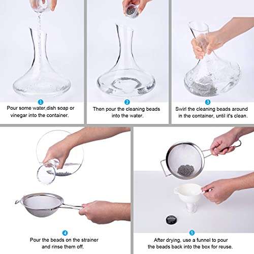 1500 PCS Stainless Steel Decanter Cleaning Beads for Wine Carafes Vase - Pack of 2