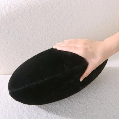 Black 8 Ball Throw Pillow - 14 Inch Plush Round Decorative Cushion - Variation: Black X1