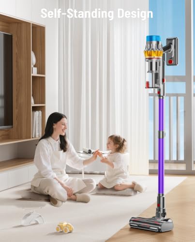 Purple Cordless Vacuum Cleaner 650W 60KPA 70 Min Runtime Self-Standing Stick