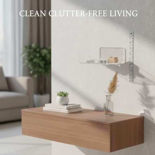 Clear Acrylic Wall Shelf - 6 x 4 Inches, Floating Wall Organizer