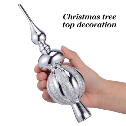 Spherical Christmas Tree Topper Ornament - 9 Inch Plastic Festive Decor