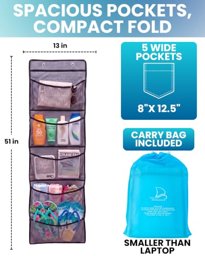 Gray Magnetic Cruise Organizer with Large Pockets - 51x13 Inches