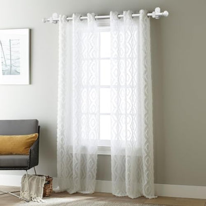 White No Drilling Curtain Rods 32-86 Inches Pack of 4 - Renter Friendly