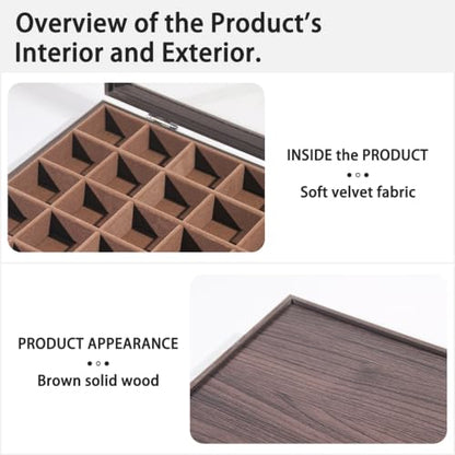 Coward Wooden Jewelry Organizer Box - 35 Grid Dark Finish