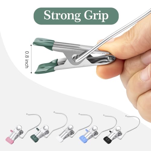 Heavy Duty Laundry Clips 30 Pack with Built-In Hooks for Clothes & Shoes
