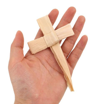 Rustic Woven Straw Cross Wall Decor - Handmade Christian Church Ornament