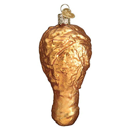 Fried Chicken Christmas Ornament - Hand-Painted Glass Holiday Keepsake