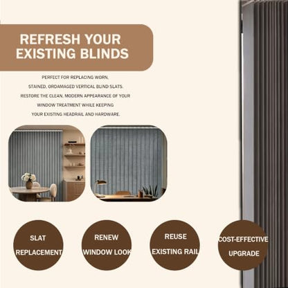 Vertical Blind Replacement Slats Blackout Grey 3.5x82.5 in 25 Pack