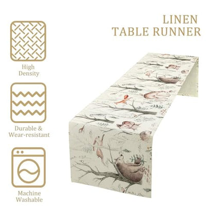 Forest Woodland Animals Table Runner 13x36 Inches - Rustic Nature Decor - Forest-6
