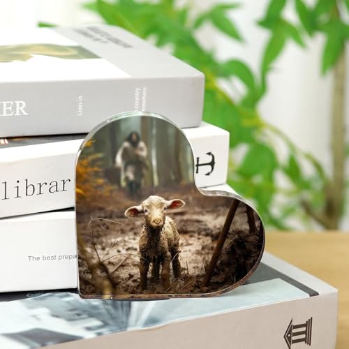 Christian Gifts for Women Baptism Jesus and Lamb Plaque - Birthday Gift