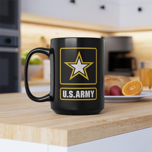 Army Coffee Mug Black 11oz - Patriotic Army Veteran Gift