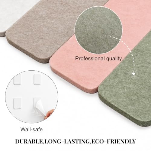Felt Bulletin Board Strips - Boho Pink Modular Pin Board Tiles for Wall Decor