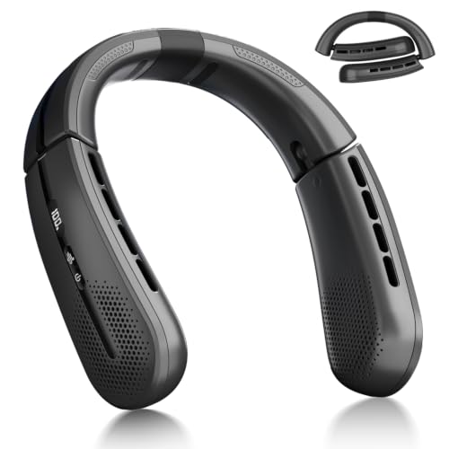 Portable Neck Fan with LED Display 4 Speeds Rechargeable Personal Cooling