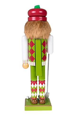 Traditional Wooden Nutcracker - 14 Inch Festive Christmas Decor - Golfer Variation