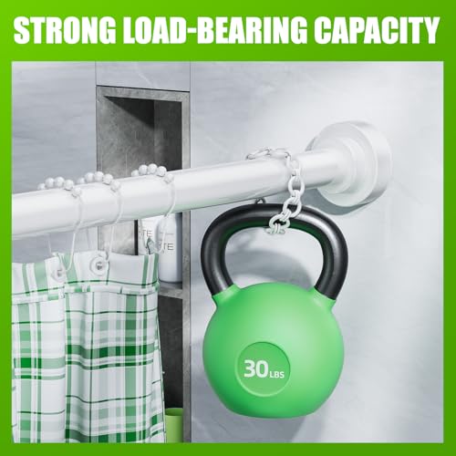 Ausemku Shower Curtain Rod Tension - 26-76 Inch Never Rust Non-Slip Spring Tension Curtain Rod No Drilling Stainless Steel Curtain Rod Use Bathroom Kitchen（Black）
