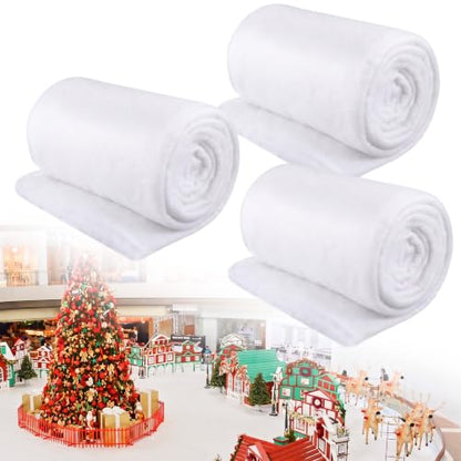 Large Snow Blanket Roll for Christmas Decor - 5 x 15ft, 2 Pack