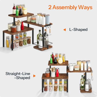 Countertop Corner Shelf Organizer for Kitchen, 4-Tier Space Saver