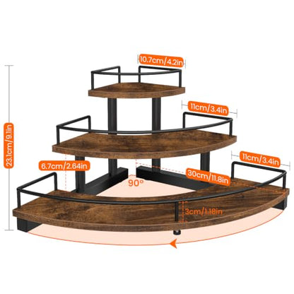 Corner Liquor Bottle Display Shelf - 3-Tier Coffee Syrup Organizer