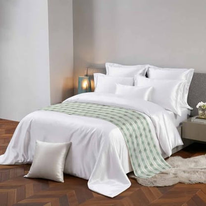 Sage Green Bed Runners for Queen Size Bed - Tropical Botanical Decor with Variation 83x20 inches