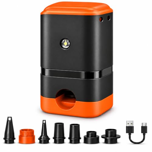 Mini Rechargeable Air Pump for Inflatables - 20W, 4000mAh Battery, Includes 7 Nozzles - Pump Only