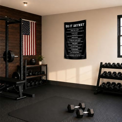 Motivational Wall Art Tapestry 3x5 Ft - Inspirational Quotes Banner for Home Office Gym