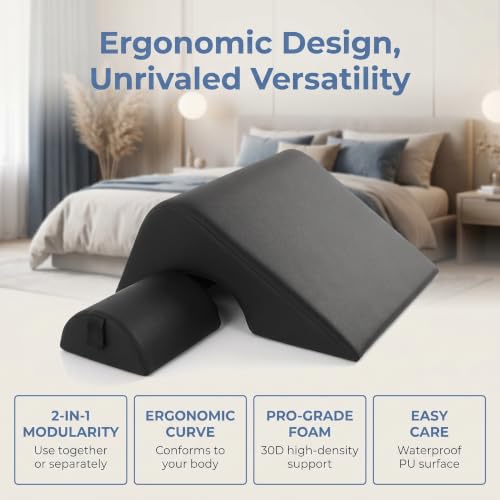 2-in-1 Massage Bolster Wedge with High-Density Foam Support for Therapy & Home Use
