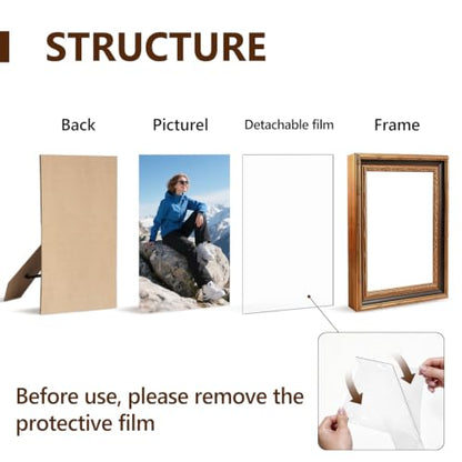 Vintage 8x10 Gold Picture Frame - Antique Photo Frame with Wall Mount & Stand - Variation FGXK-8X10-G-1P
