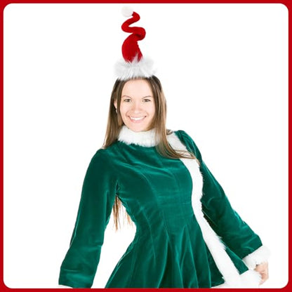 Swirly Red Hat Headband Adult Costume Accessory for Christmas