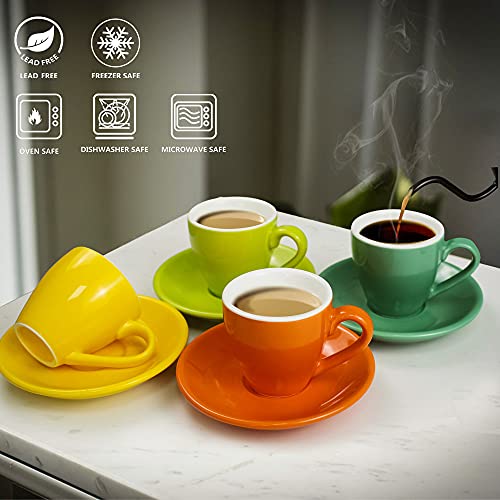 ionEgg Orange Porcelain Espresso Cup with Saucer 80ml - Coffee Shot Glass