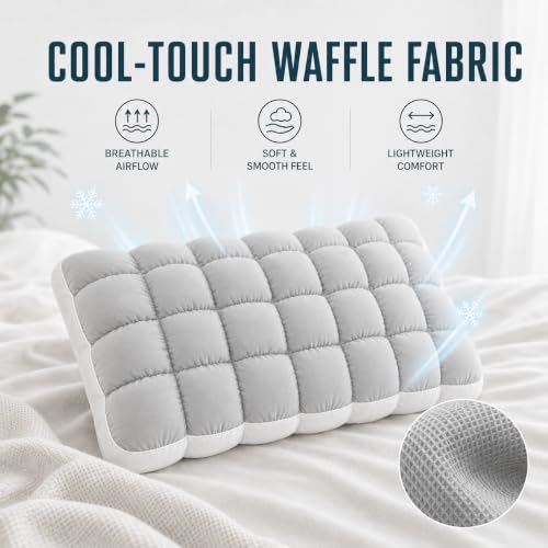 Cooling Marshmallow Puff Pillow - Gray Cloud-Like Support for Side & Back Sleepers