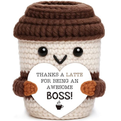 Boss Crochet Coffee Mug - Boss Day Gifts for Women Men Christmas